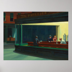 Poster Nighthawks peinture par Edward Hopper 