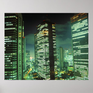 Poster Nightscape, Shinjuku, Tokyo, Japon