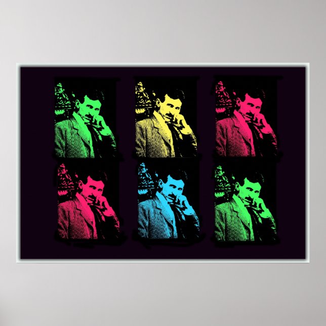 Poster Nikola Tesla Collage (Devant)