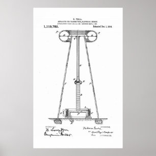 Poster Nikola Tesla Energy Transmission Pantent US1119732