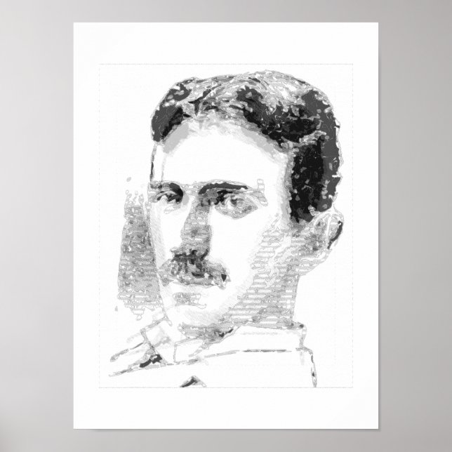 Poster Nikola Tesla Face (Devant)