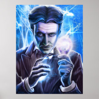 Poster Nikola Tesla Homme de la foudre