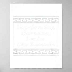 Poster Nikos Kazantzakis Écrivain grec Tombstone Citation