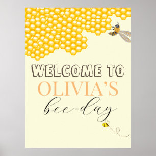 Poster N'importe quel âge, thème abeille signe de bienven