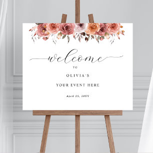 Poster N'importe quel événement Rose Gold Blush Pink Flor