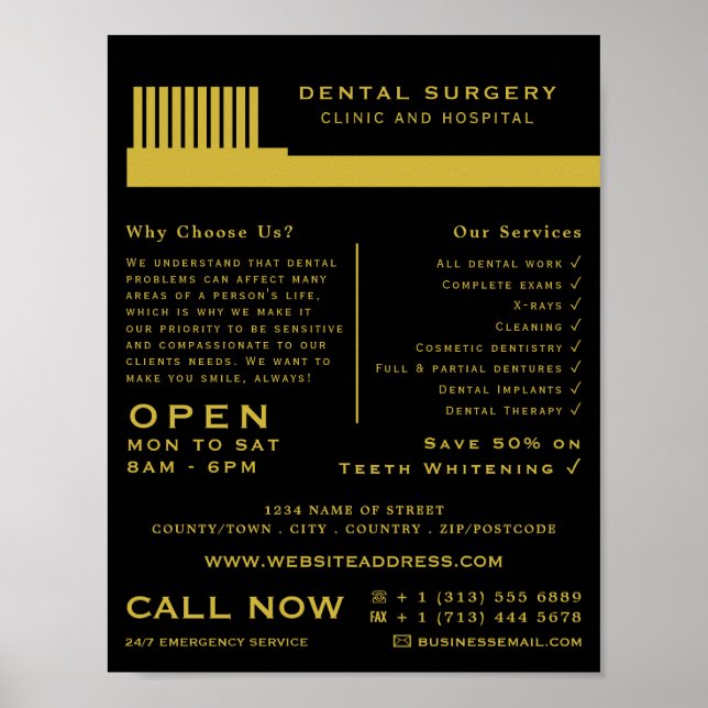 Poster N'Importe Quelle Brosse À Dents Couleur, Dentistèr (Devant)