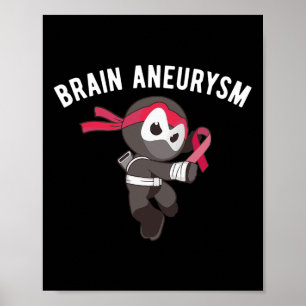 Poster Ninja Cerveau Aneurysme Sensibilisation Arts marti