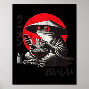 Poster Ninja Grenouille Encre Ramen Téléphone Délicieux V