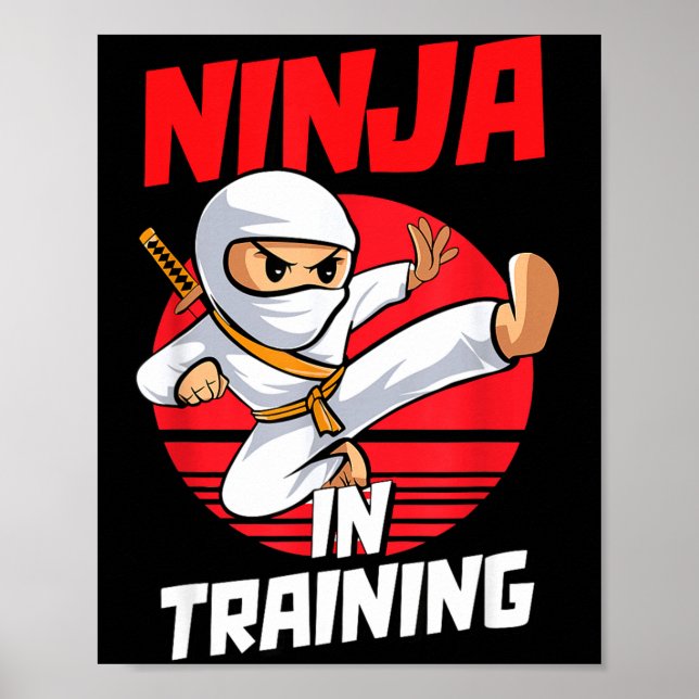 Poster Ninja In Training Costume Party Warrior Boys Girls (Devant)