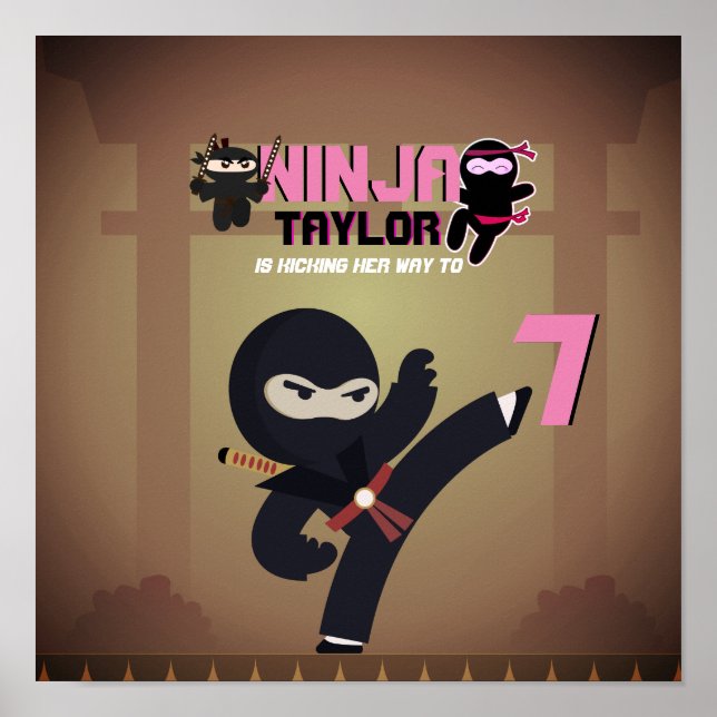 Poster NINJA Movie Star Warrior Kicking it Karatkids (Devant)