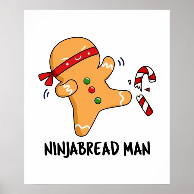 Poster Ninjabread Man Funny Gingerbread Pun (Devant)
