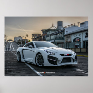 Poster Nissan GT-R à fuselage large fait sur commande