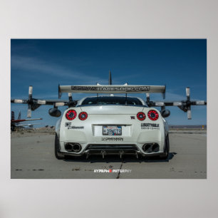 Poster Nissan GT-R R35 LibertyWalk avec plan