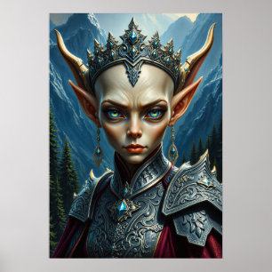Poster Nivalis Mountain Elf Queen - Œuvre d'art fantastiq