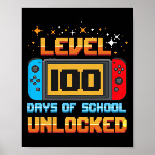 Poster Niveau 100 Jours De L'École Joueurs Déverrouillés