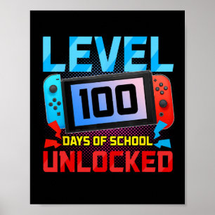Poster Niveau 100 Jours D'école Débloqué Joueur Vidéo Jeu