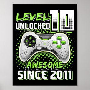 Poster Niveau 10 Déverrouillé Awesome 2011 jeu vidéo 10th