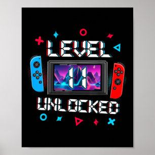 Poster Niveau 11 Jeu déverrouillé 11e Anniversaire Vidéo