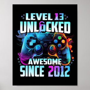 Poster Niveau 13 Débloqué Awesome Depuis 2012 13e Anniver