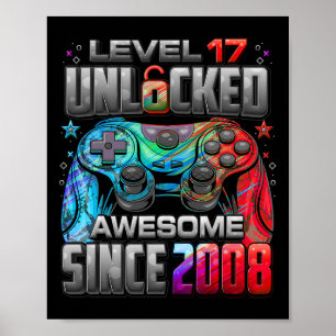 Poster Niveau 17 Débloqué Incroyable Depuis Anniversaire