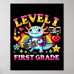 Poster Niveau 1 Axolotl joueur de première année Jeu vidé