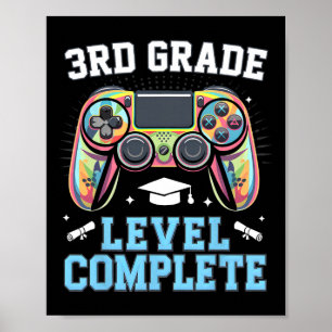 Poster Niveau 3e année complet dernier jour d'école joueu