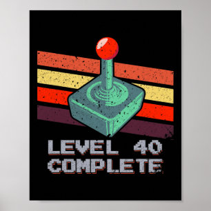 Poster Niveau 40 Jeux vidéo de 40e anniversaire 1