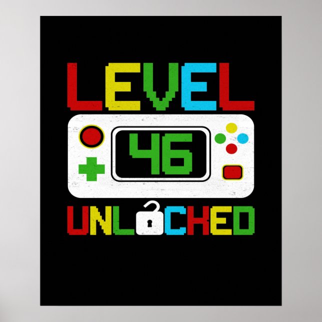 Poster Niveau 46 Jeu vidéo déverrouillé 10e anniversaire  (Devant)