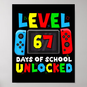 Poster Niveau 67 Jours d'école débloqués Joueur Vidéo Drô