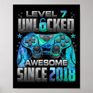 Poster Niveau 7 Débloqué Incroyable Depuis l'anniversaire