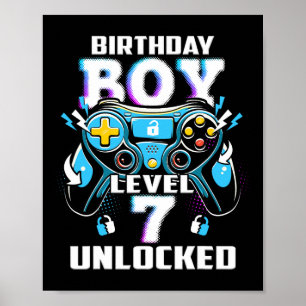 Poster Niveau 7 Jeu vidéo déverrouillé 7e Jeu d'anniversa