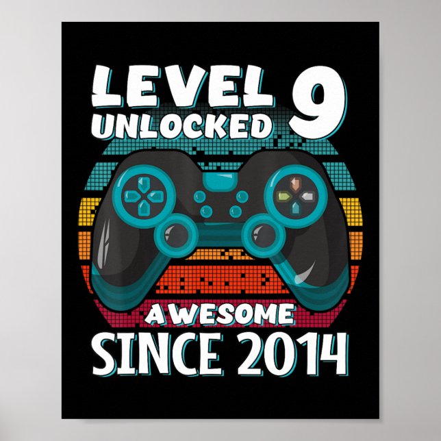 Poster Niveau 9 Déverrouillé Awesome 2014 jeu vidéo 9e na (Devant)