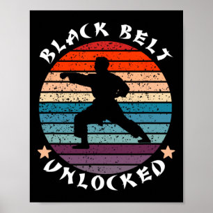 Poster Niveau de ceinture noire Déverrouillé Réussite Kar