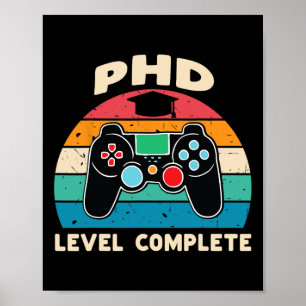 Poster Niveau De Doctorat Terminer Doctorat Cadeau De Dip