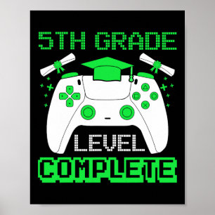 Poster Niveau de grade Gamer complet 5e grade Gi