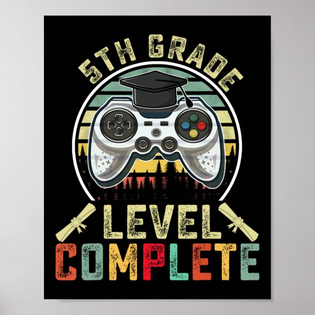 Poster Niveau de grade Gamer complet 5e grade Gi (Devant)