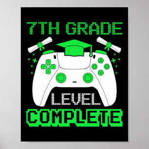 Poster Niveau de grade Gamer complet 7e grade Gi