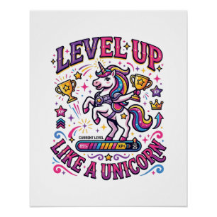 Poster Niveau de licorne monte comme une licorne publicit