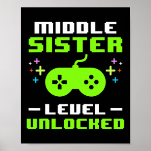 Poster Niveau de sœur du milieu débloqué Jeux Joueur Cade