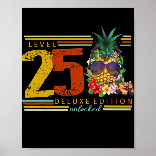 Poster Niveau déverrouillé 25e anniversaire 25 ans jeu (Devant)