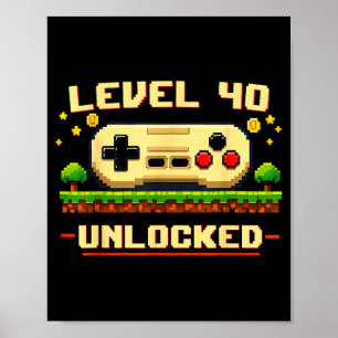 Poster Niveau drôle 40 débloqué jeu vidéo 40e anniversair