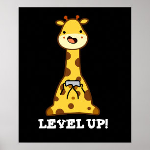 Poster Niveau Haut Funny Giraffe Pun Dark BG