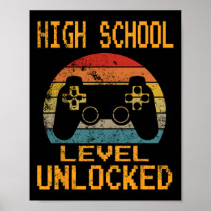 Poster Niveau Lycée Joueur De Vidéo Débloqué Byck À Sch