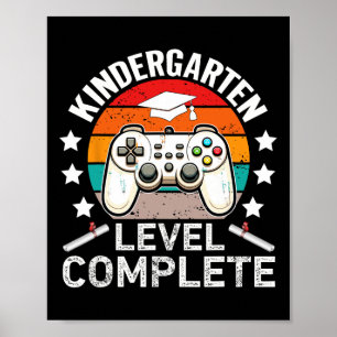 Poster Niveau Maternelle Diplômé Gamer Diplôme