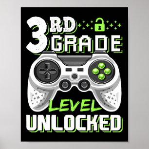 Poster Niveau scolaire débloqué Jeu vidéo Retour à l'écol