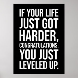 Poster Niveau vers le haut dans la vie - Motivation du su