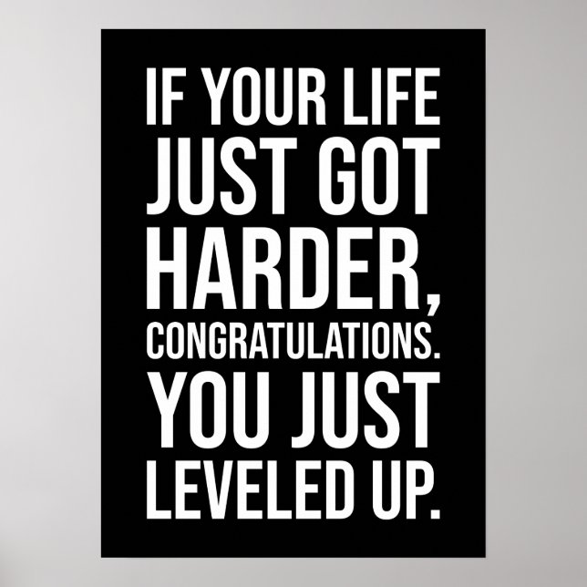 Poster Niveau vers le haut dans la vie - Motivation du su (Devant)