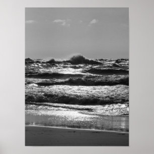 Poster Niveaux de gris du lac Angry Michigan