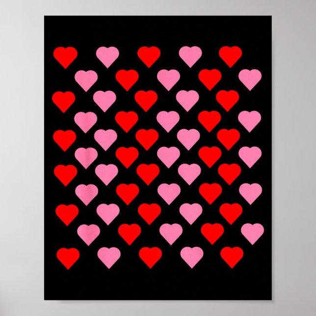 Poster Nk And Red Hearts Lovers Funny Valentine’s Day Hum (Devant)