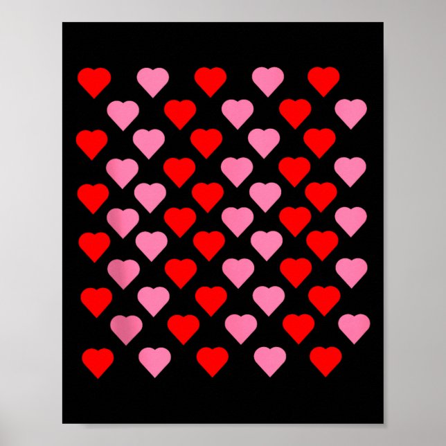 Poster Nk And Red Hearts Lovers Funny Valentine’s Day Hum (Devant)